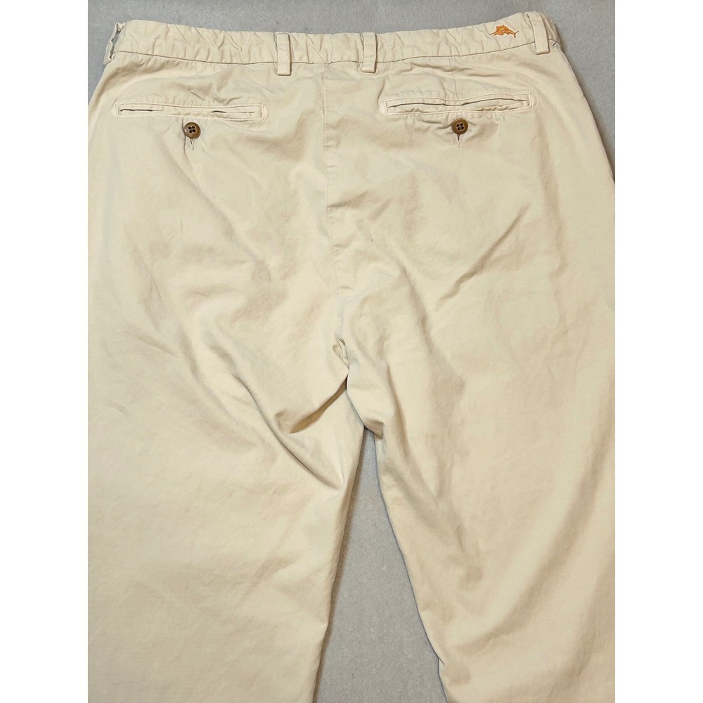 Tommy Bahama Boracay Chino Pants Mens 34x34 Beige 100% Pima Cotton Flat Front - Picture 7 of 11